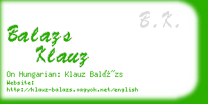 balazs klauz business card